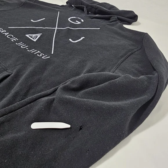 Gracie Jiu-Jitsu Hoodie XL Black Cross Logo Pullover Independent Trading Company - Picture 4 of 6